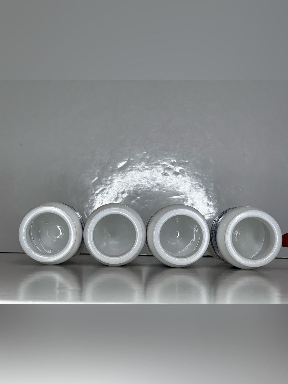 1950's White Milk Glass Apothecary Jar Set Of 4 Bubble Lid Made in Belgium EUC - Picture 11 of 14
